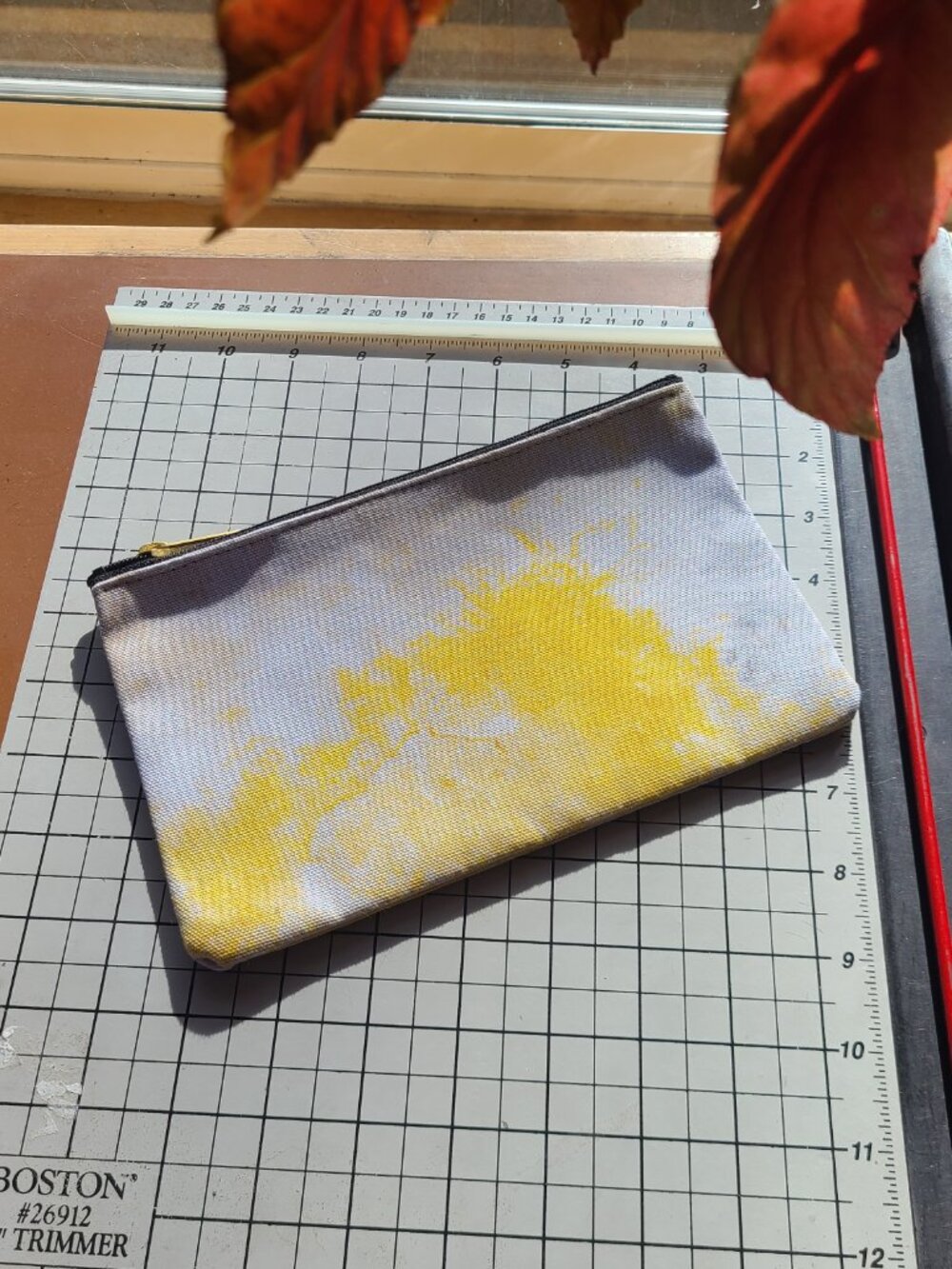 Abstract Pencil Case - Yellowstone Geyser Design, Zipper Pouch 8 x 5.5 inches